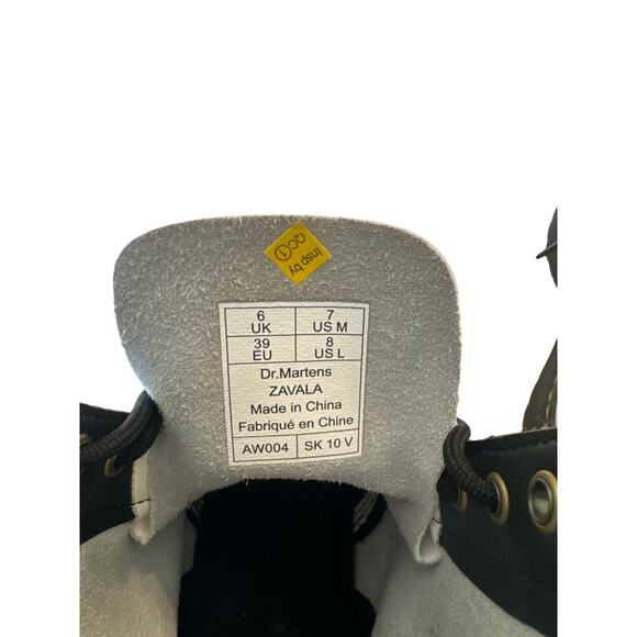 Dr. Martens White Leather Zevala Combat Boots – 7 M / 8 W, 8-Eyelet, Flat Sole - Picture 8 of 9